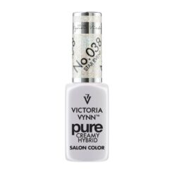Бутилка гел лак Victoria Vynn Pure Creamy Hybrid 038 Star Event 8ml — холографски сребрист с многоцветен глитер